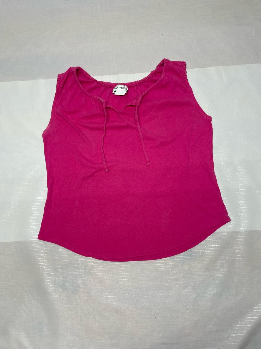 Tie-Front Sleeveless Tank Top in Fuchsia Sz: 1X